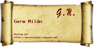 Germ Milán névjegykártya